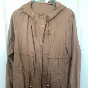 H&M+ pale pink jacket with hood